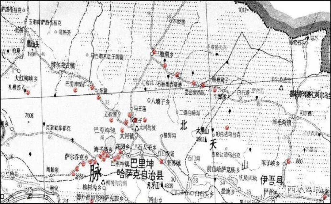 巴里坤烽燧分布