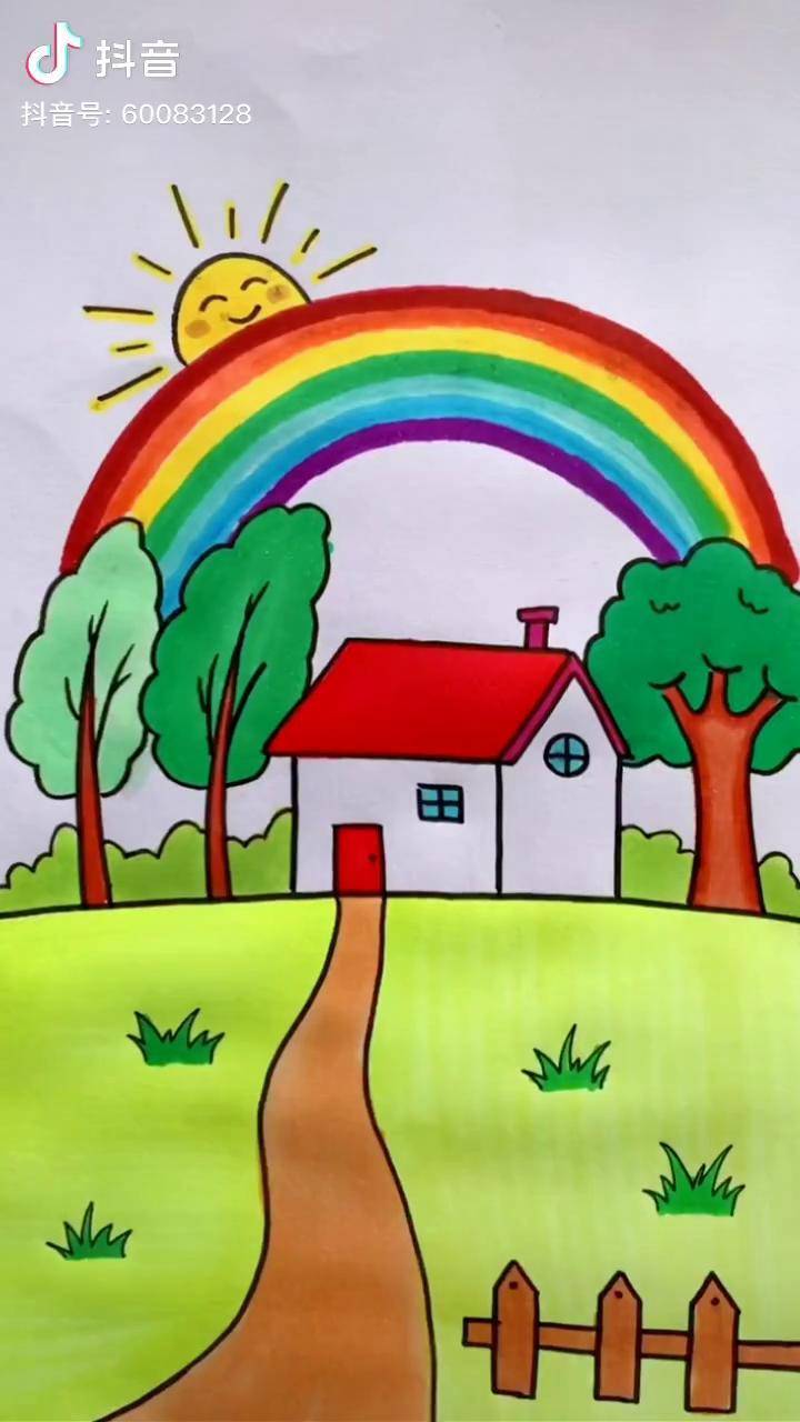教你画房屋风景简单易学简笔画一起学画画