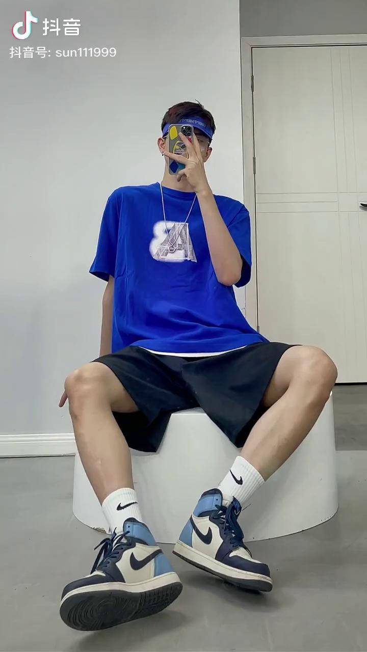 好家伙深蓝色显瘦显白知道了吗夏日穿搭男生穿搭蓝色系