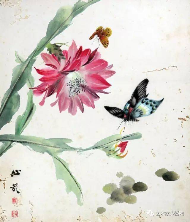 万钟《百蝶图》"中国一绝"没骨工笔蝶画大家