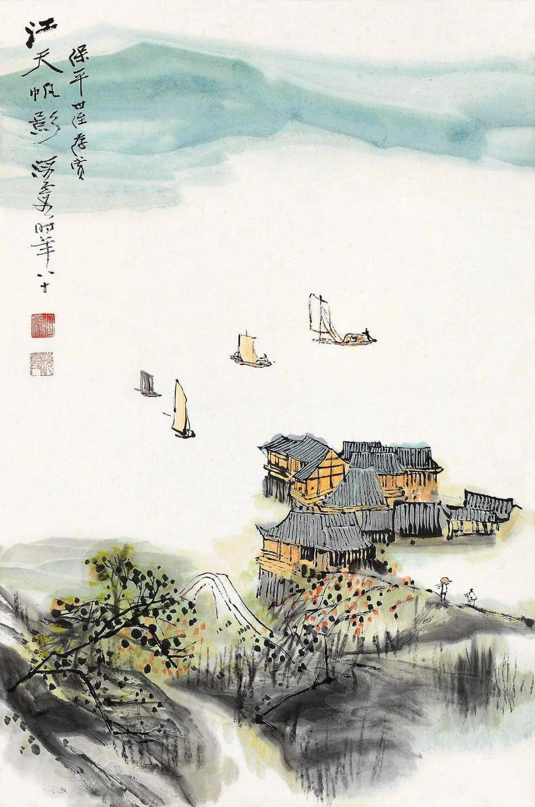 画里的小山村,意境绝美67!