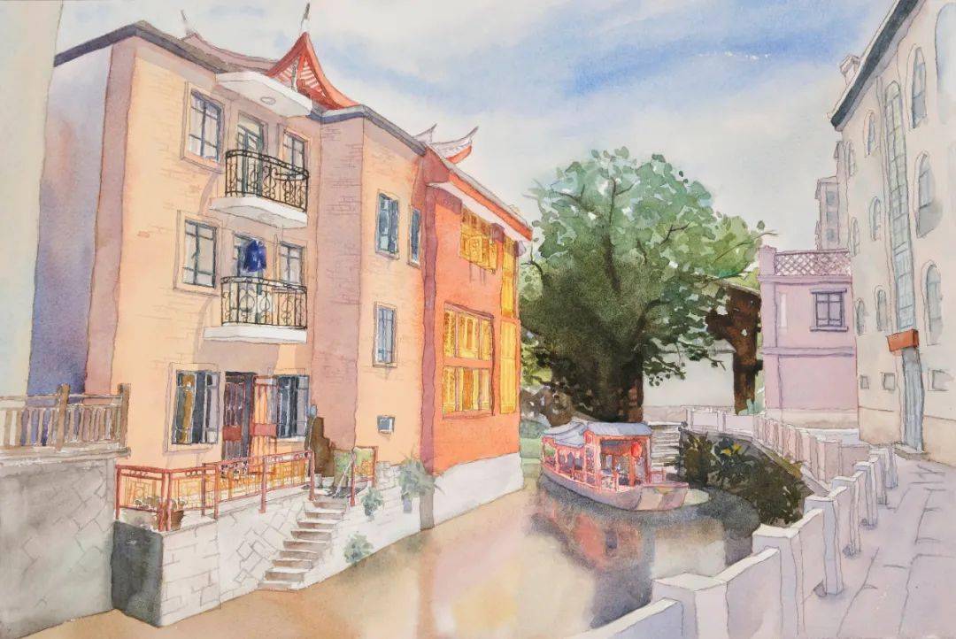 迎世遗|金霞银花 流光溢彩——上下杭·金银里水彩写生作品展