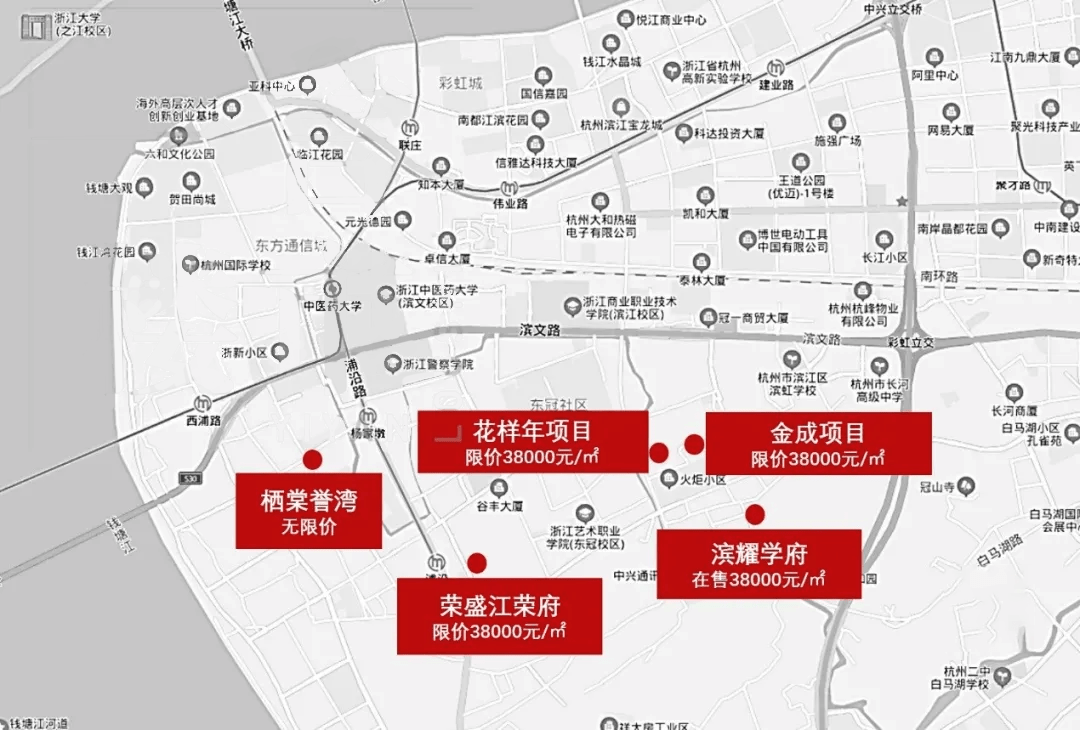 楼盘位置图处于三江汇核心,浦阳沿江核心区有2个项目