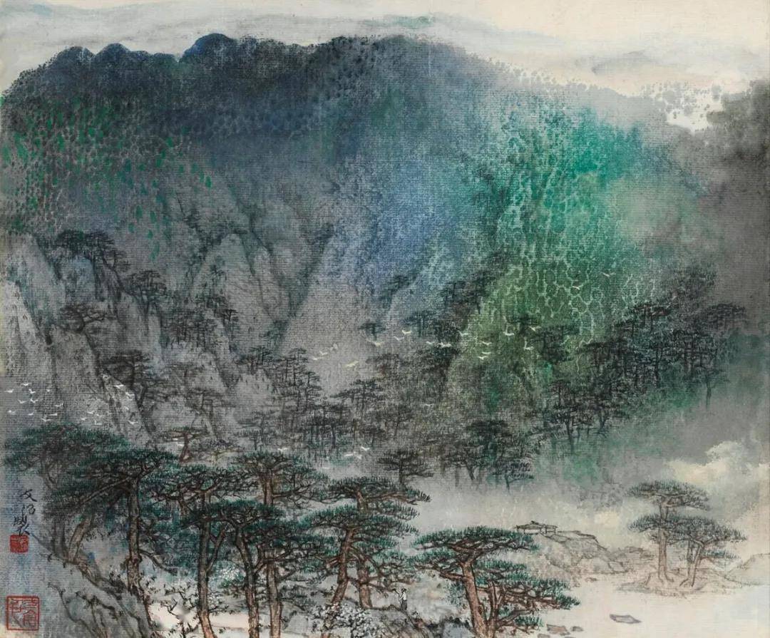 宋文治泼彩山水让人沉醉