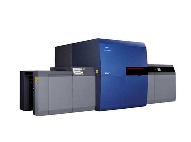 论坛现场,范子平还重点介绍了柯尼卡美能达km-1和mgi两大明星产品.