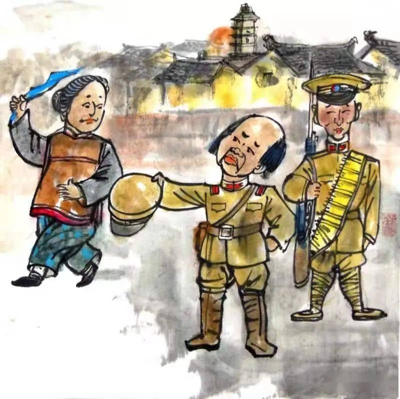 钱新明手绘漫画汪曾祺小说名篇《陈小手》_团长