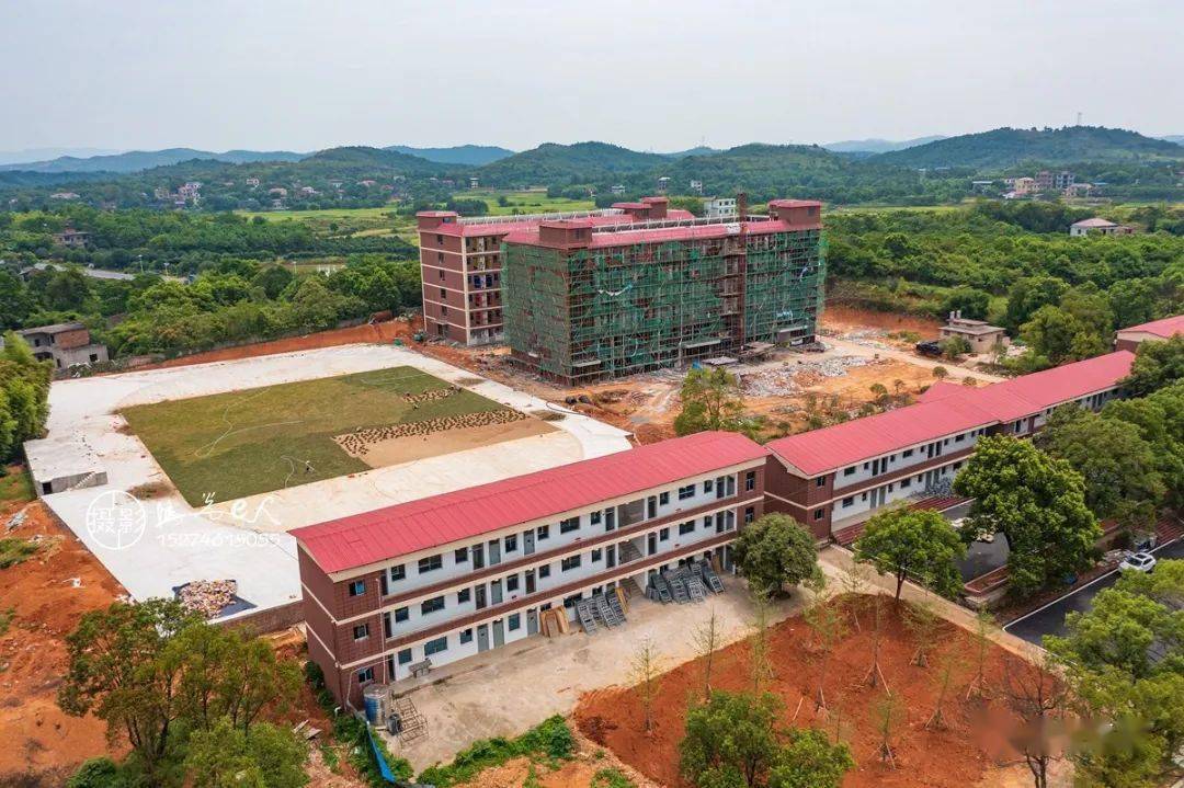 67航拍学校永州博雅高级中学原东安县山口铺中学和11年前对比看有