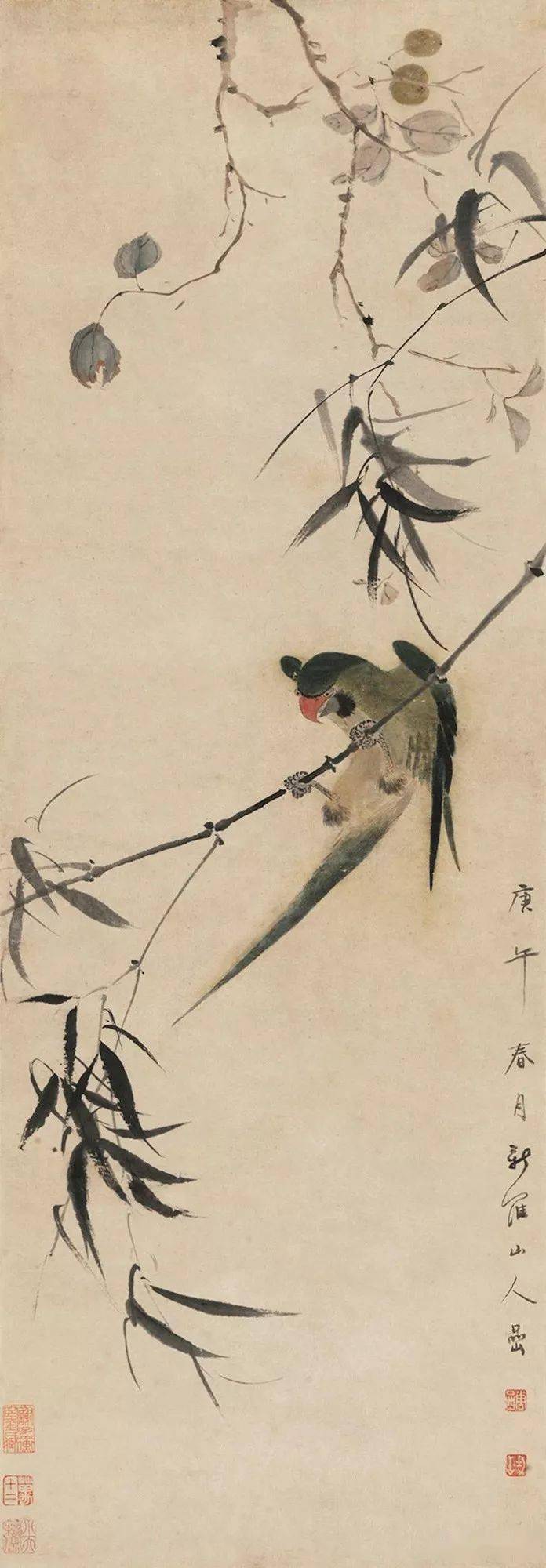 华岩成就最突出的当数他的花鸟画.
