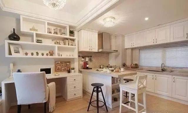 餐厨一体,半开放式厨房设计,小户型厨房也可以颜值和实用并存