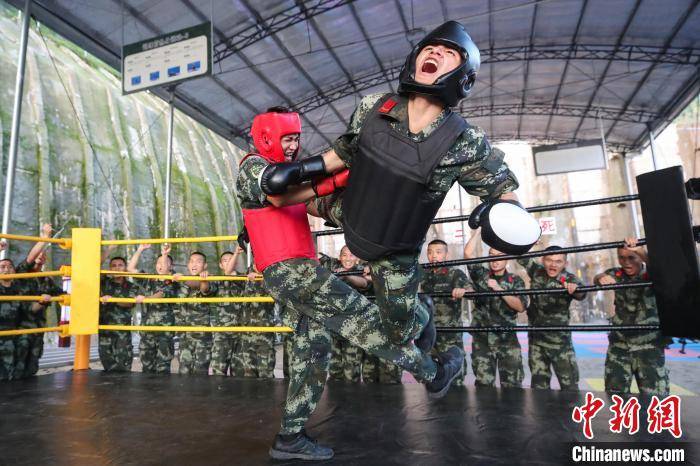 重庆武警官兵开展搏击对抗训练