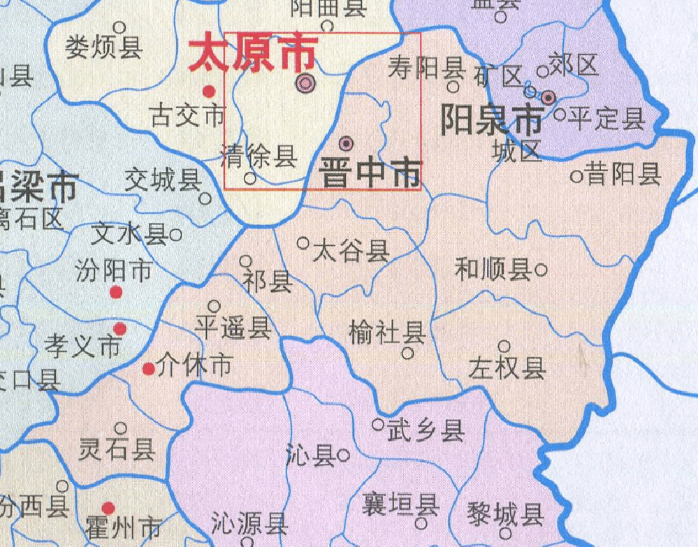 晋中地图各区县图片