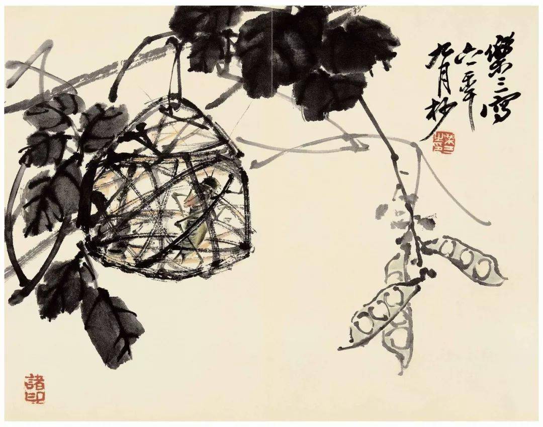 诸乐三写意花鸟画小品65幅