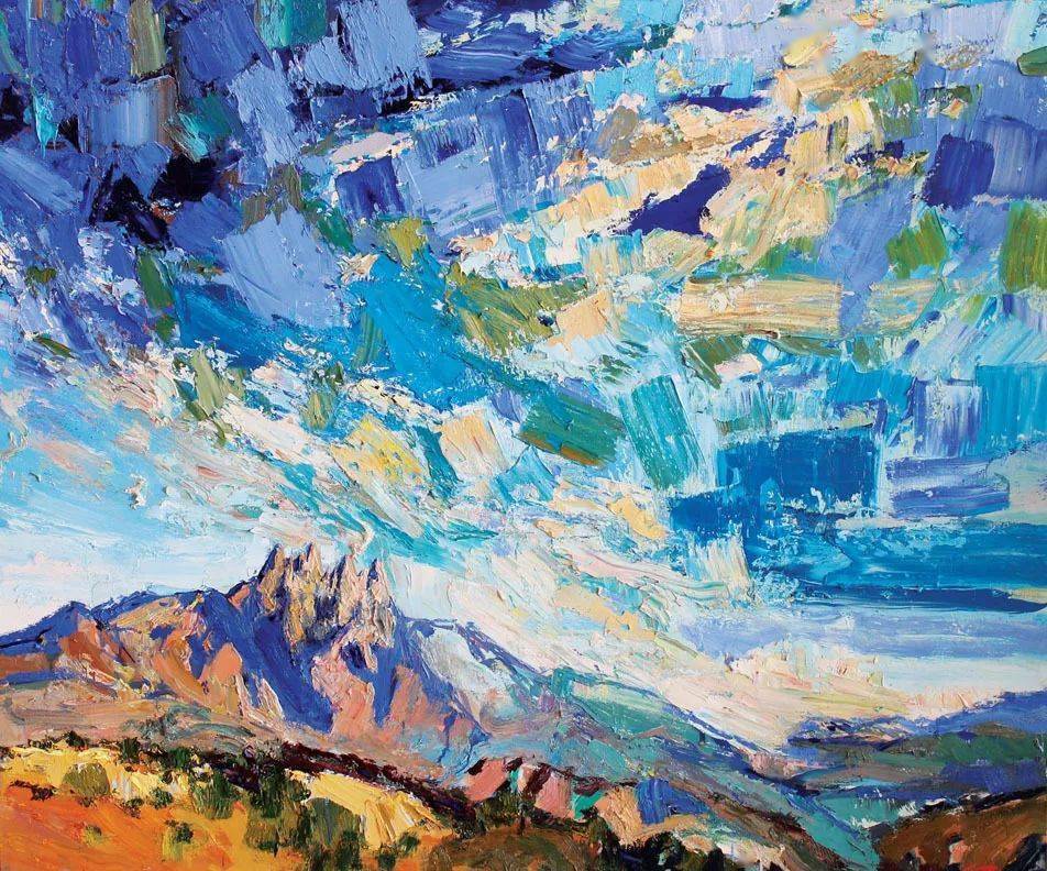 美国画家布莱恩科特大笔触厚重的油画作品色彩大胆富有表现力