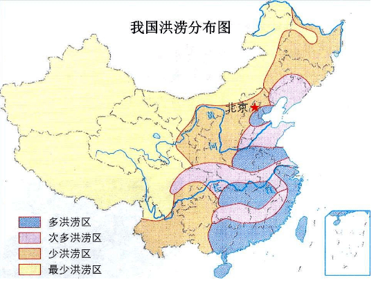 印度恒河流域,中国长江流域,越南湄公河流域,是当今全球洪水泛滥风险