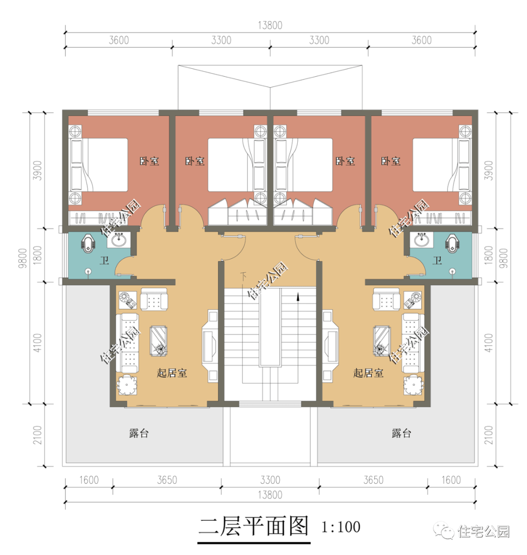 精选图库丨10套双拼户型推荐,兄弟两人再也不愁分家难了