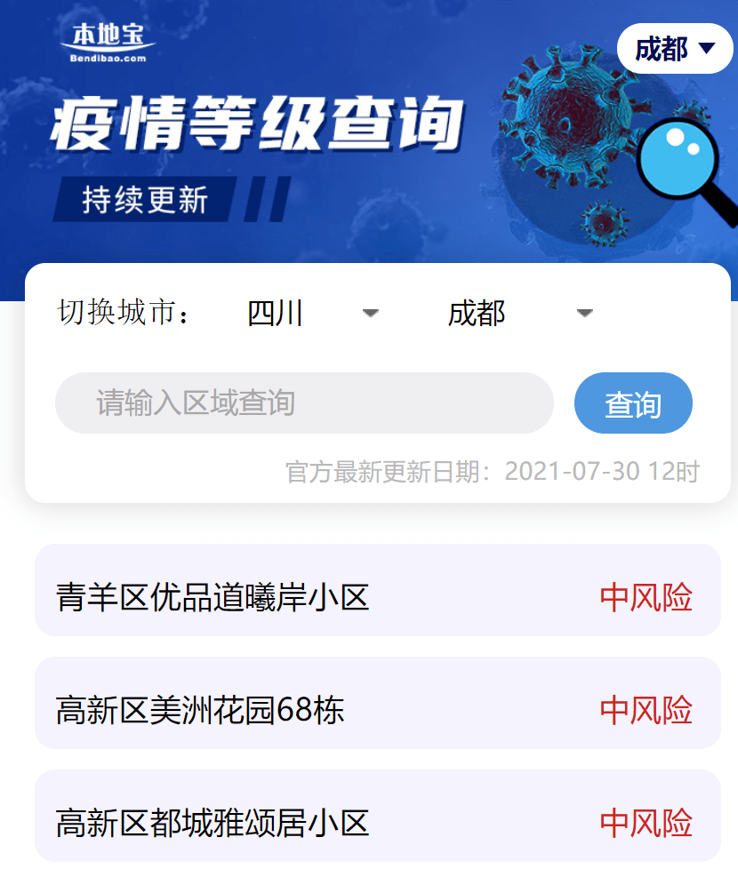 【成都风险疫情等级,四川成都有没有疫情】