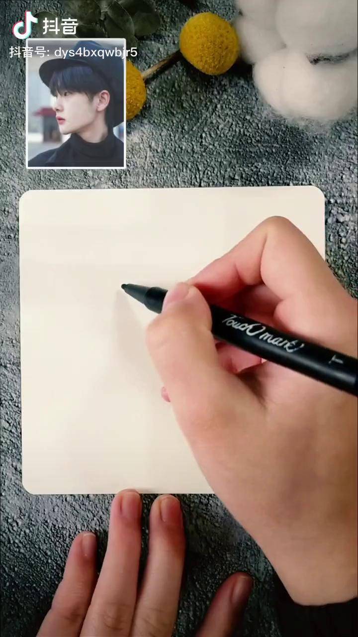 周震南简笔画教程手绘 简笔画头像 周震南 明星简笔画