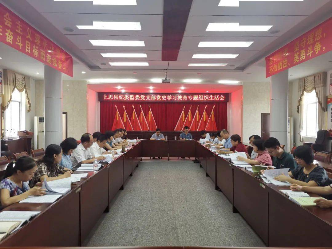 党史学习教育上思县各机关单位党支部召开党史学习教育专题组织生活会