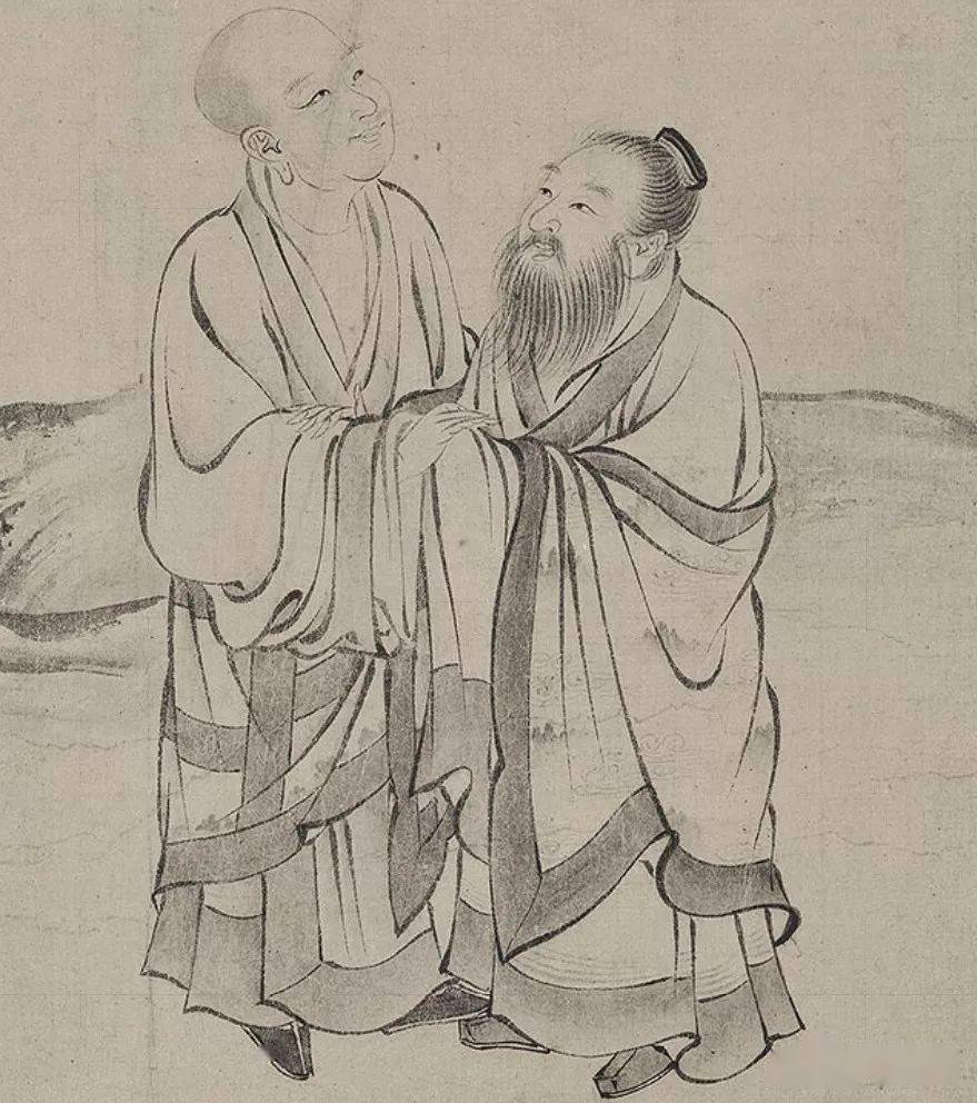 传世白描人物精品宋张激白莲社图欣赏