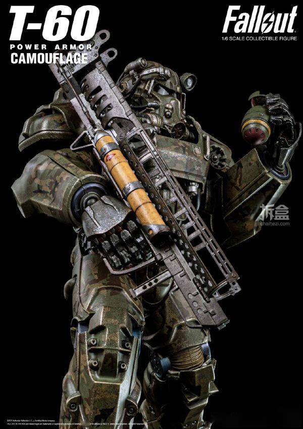 追加武器threezero16异尘余生辐射系列–t60动力装甲可动人偶