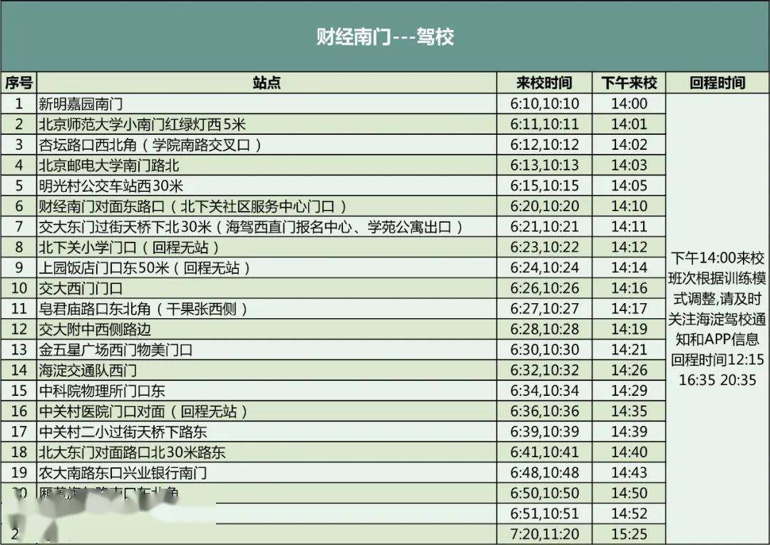 以下为海淀驾校班车路线图▼海淀驾校app小海建议大家下载海淀驾校app