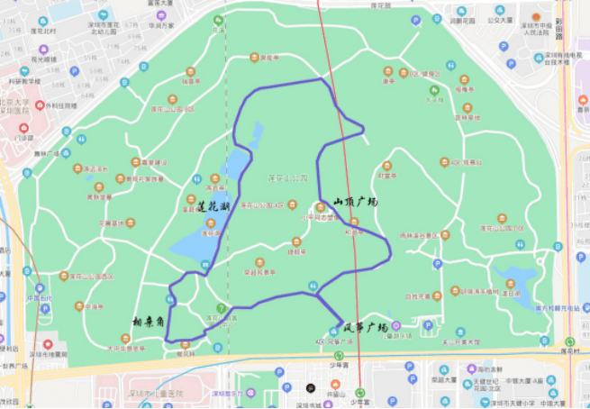 深圳莲花山公园平面图图片