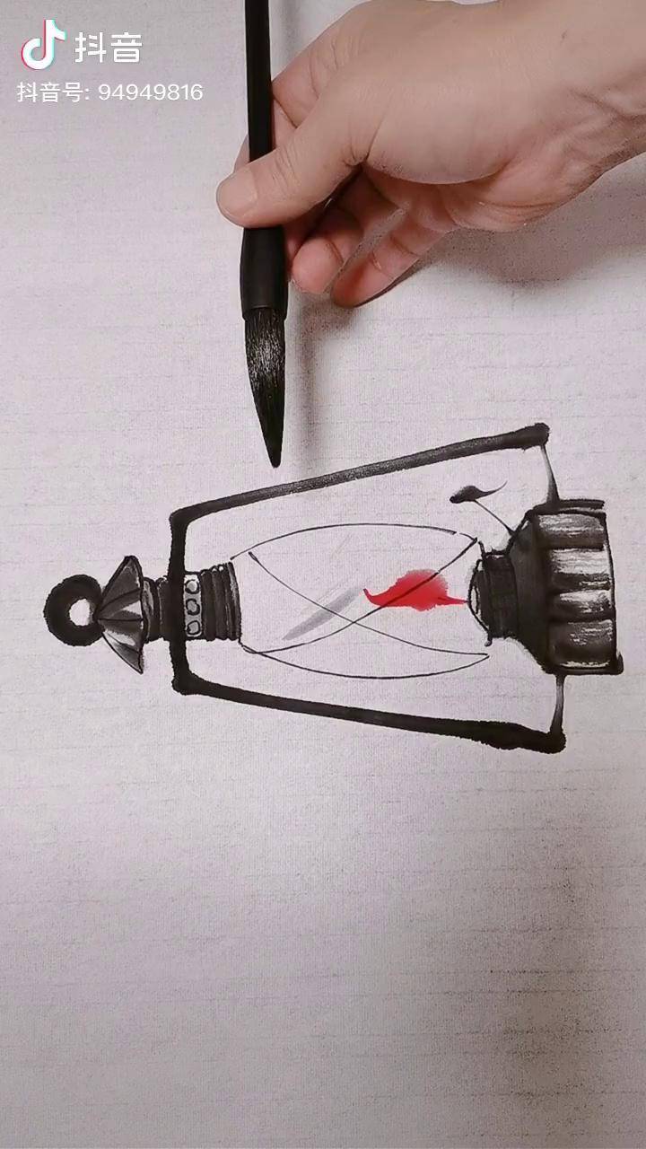 教您画有年代感的煤油灯国画教程 国画艺术