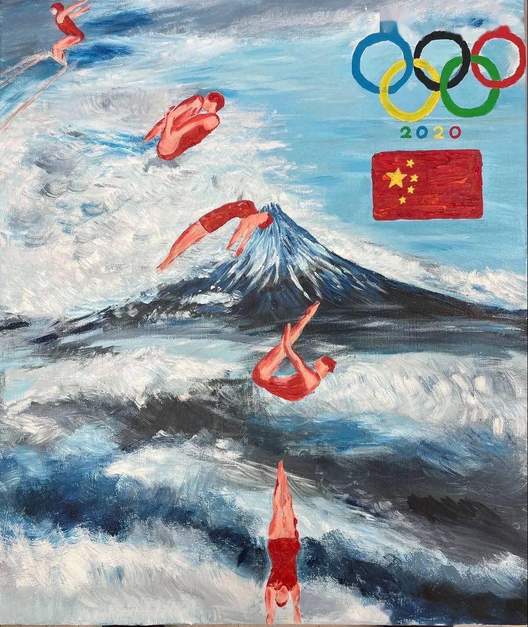 奥运会绘画背景图片