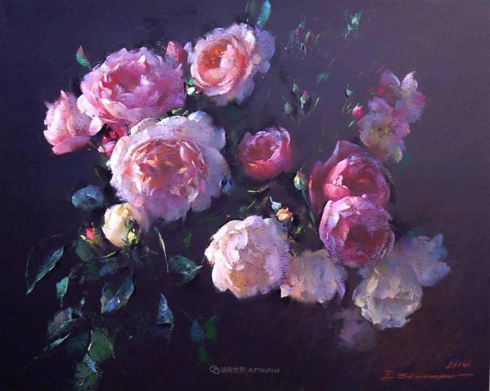 自学成才的伊朗粉画家贾瓦德索莱曼普花卉欣赏