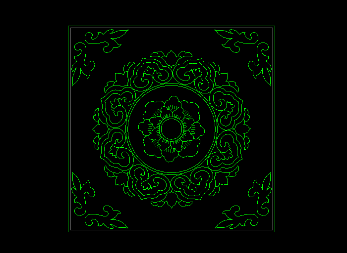 分享中式彩畫圖塊cad設計圖
