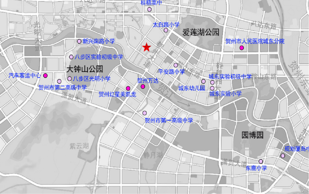 贺州市爱莲湖公园地图图片