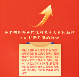 政策解讀關於調整部分優撫對象等人員撫卹和生活補助標準的通知