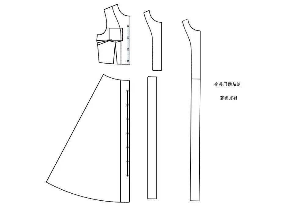 格子连衣裙裁剪教程(附款式图)_纸样