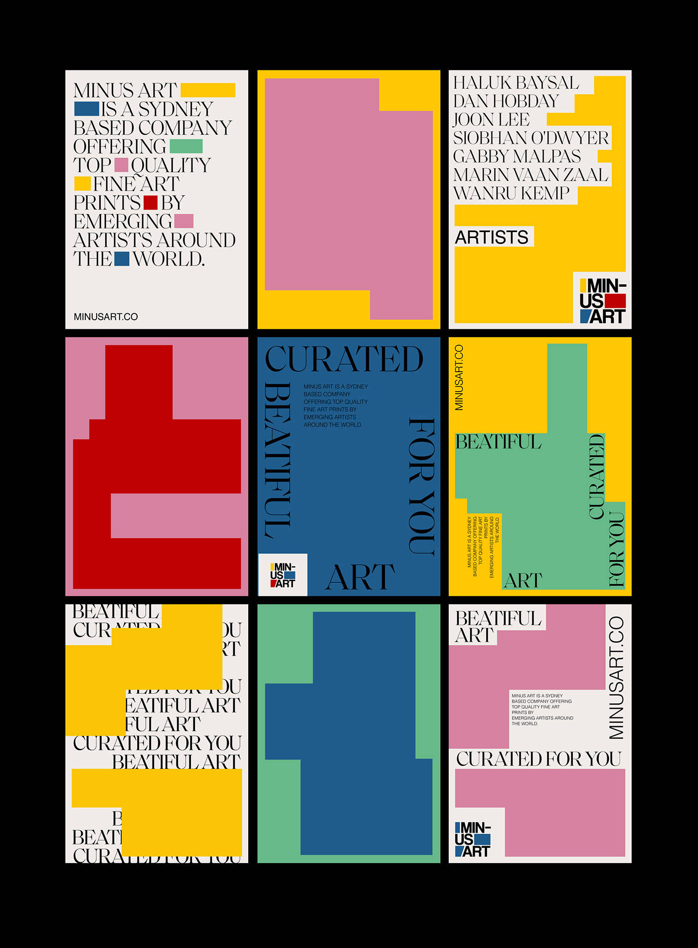 平面设计minusart悉尼艺术品牌形象设计
