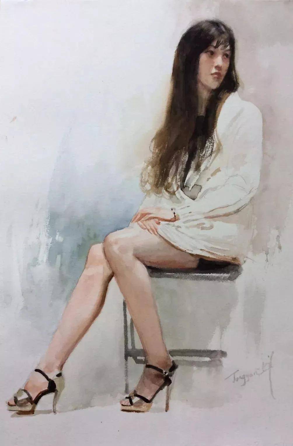 黄中羊水彩画作品欣赏