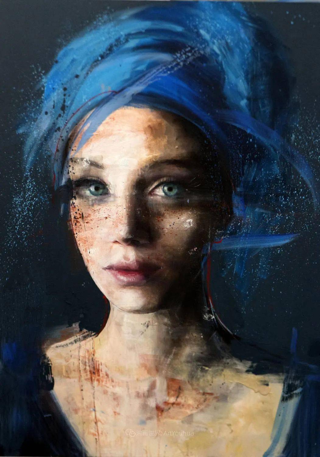 沉思的灵魂,一双直击内心深处的眼睛~意大利女画家罗伯塔·科尼油画