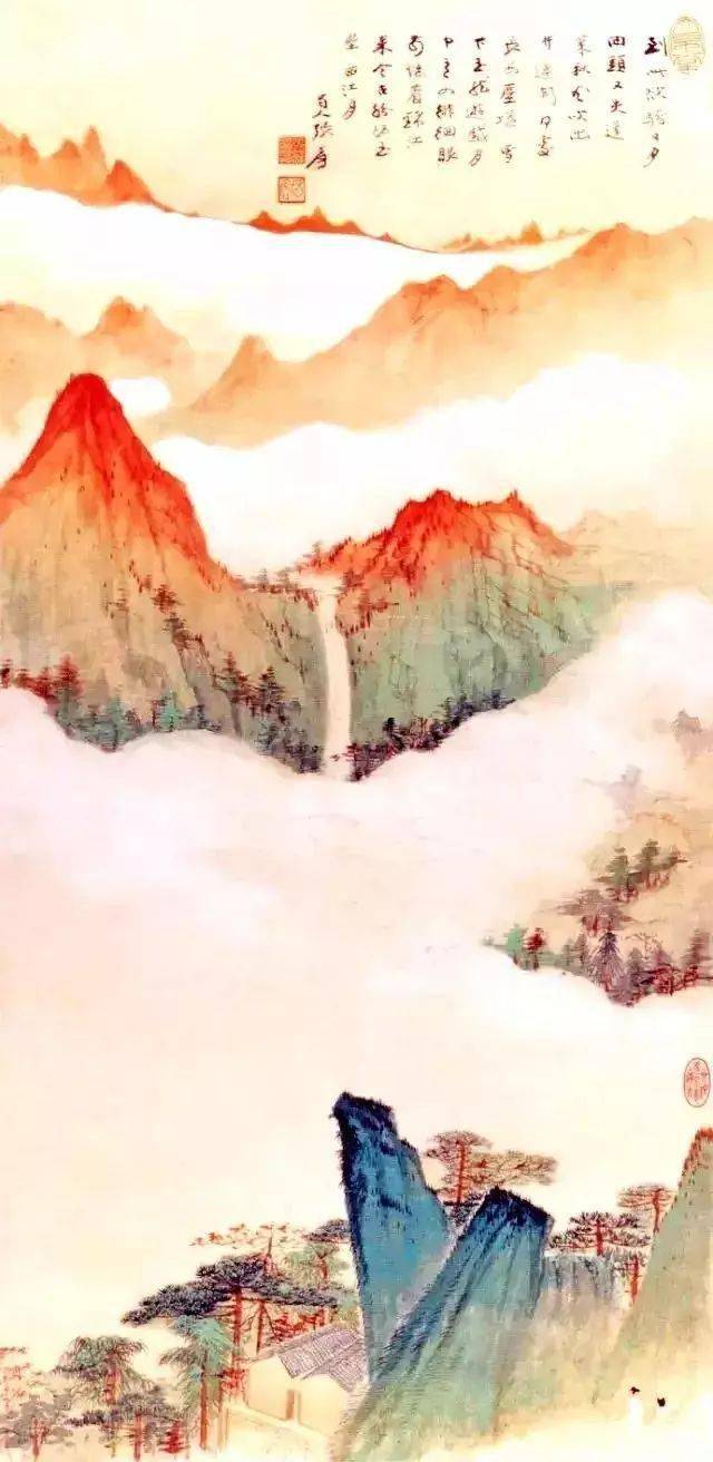 张大千笔下醉人的秋山图!