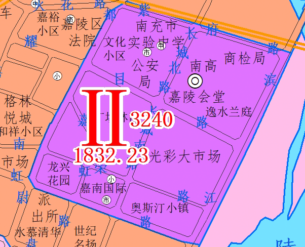 玉帶路,南門壩一節,高坪行政中心,白塔公園周邊和嘉陵行政中心片區一