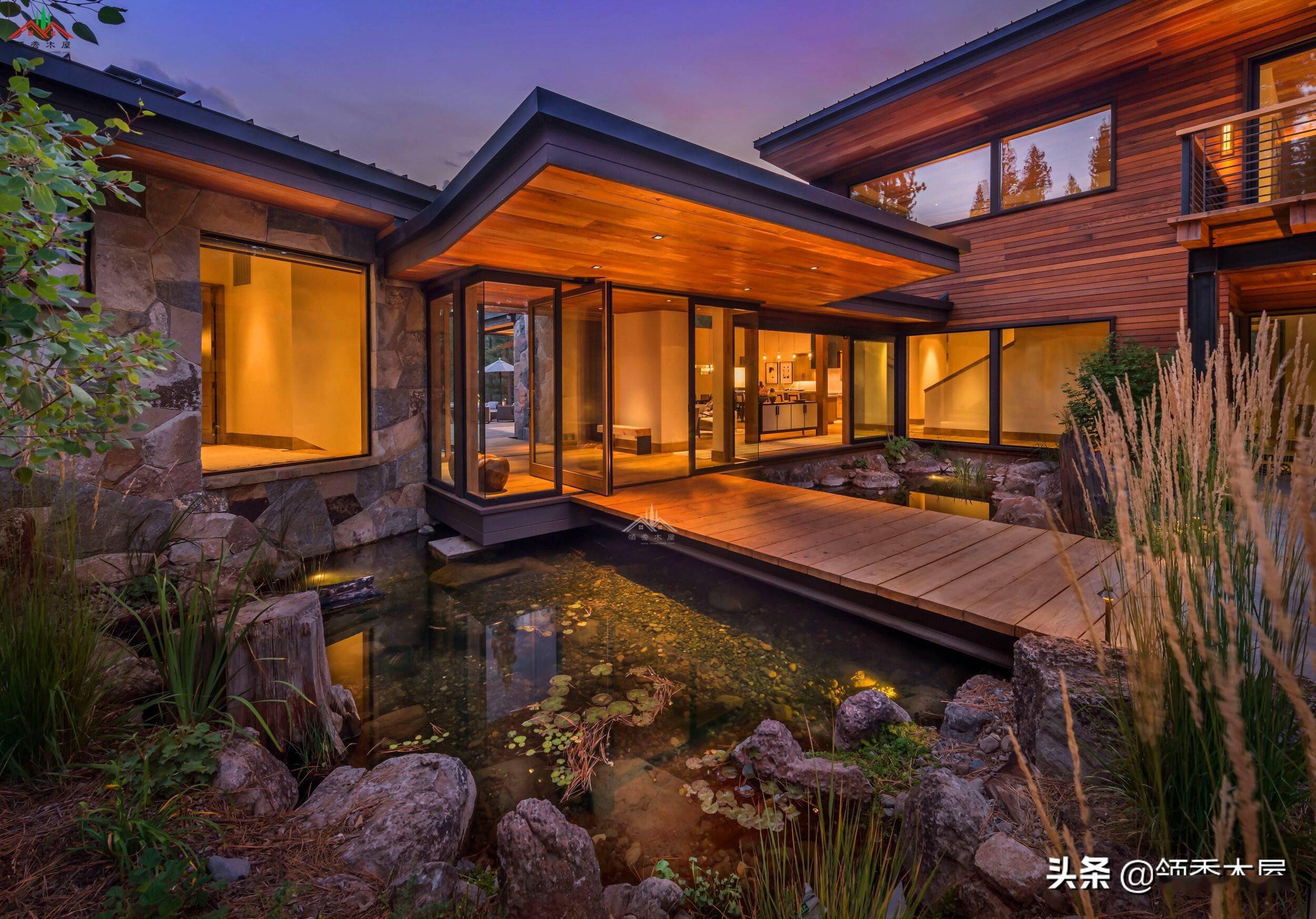 木头还可以这么玩,建造令人羡慕的现代风格平顶木别墅,还带泳池