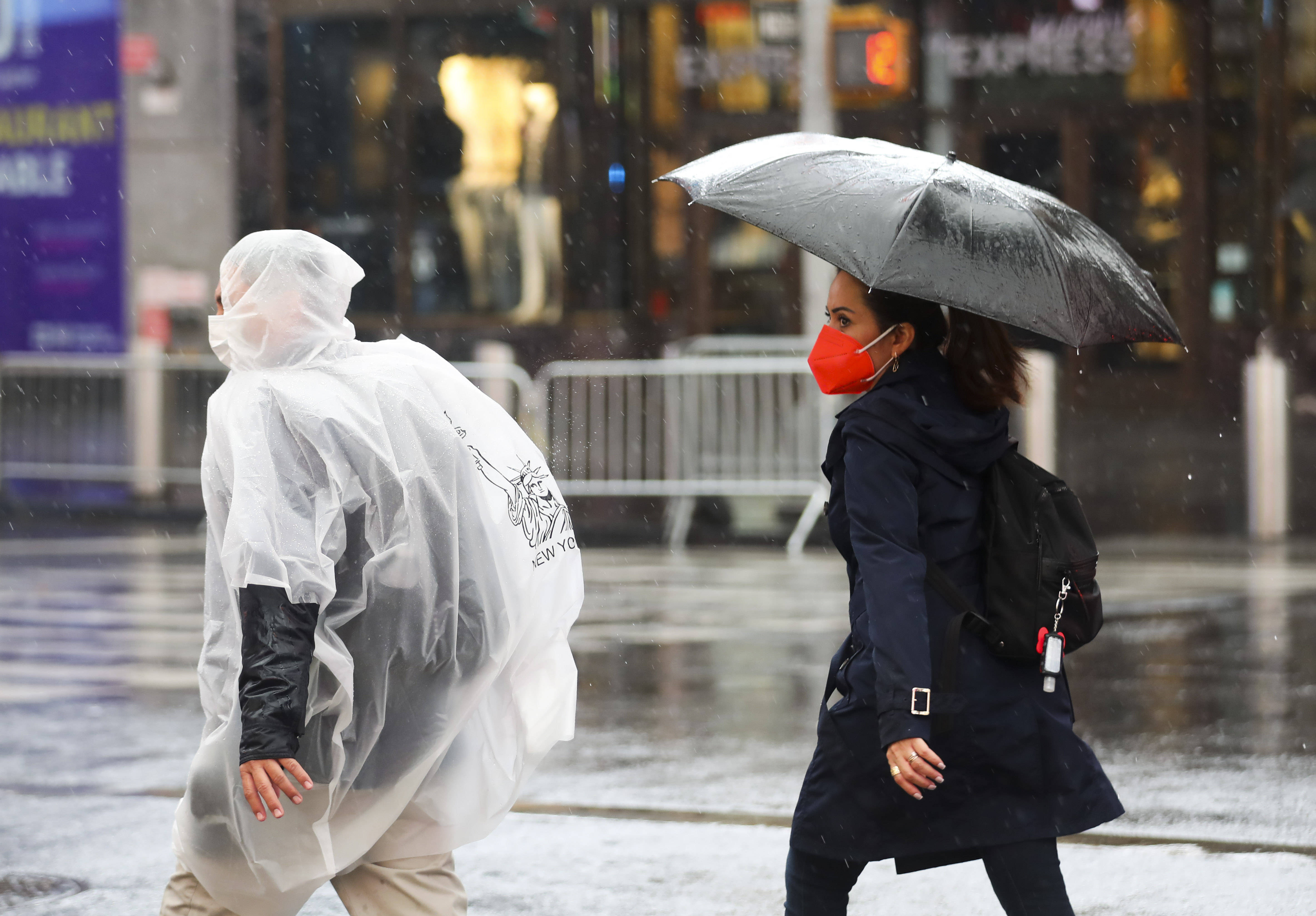 纽约迎来降雨天气 美国纽约