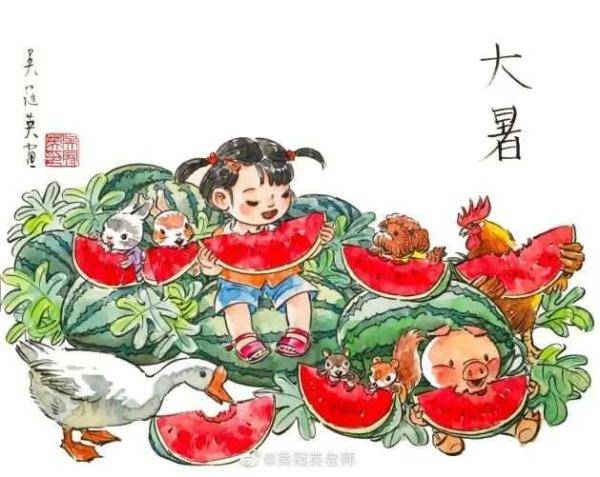 出圈|吴冠英：童心画处暑，“福娃之父”助二十四节气出圈！