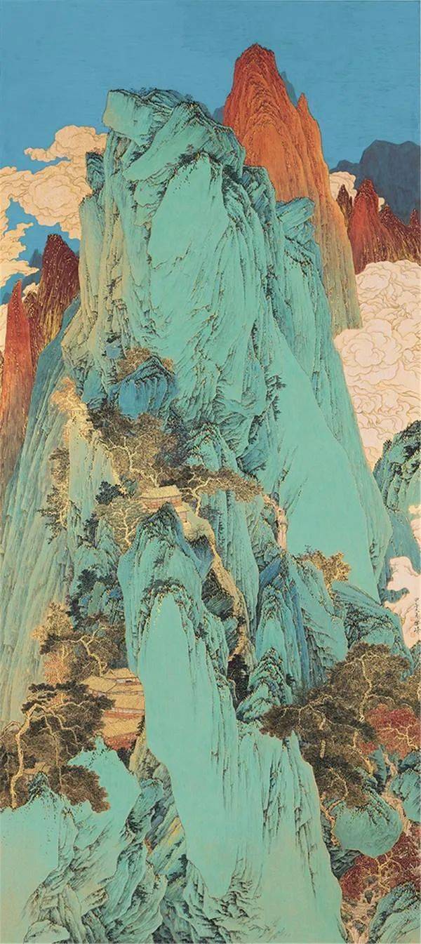 这组青绿山水精密严谨设色雅致好美