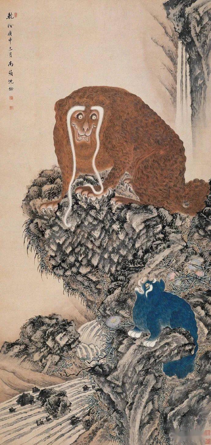 清国　大型　永興典當行封藏 棲禽図 名家 【沈銓 】 氏の書卷绘 卷绘未開封箱 清国 大型 永興典當行封藏 棲禽図 名家 【沈銓 】 氏の書卷绘 卷绘未