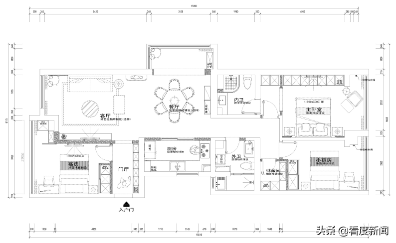 木材|125㎡轻奢三居，化繁为简，向美而生