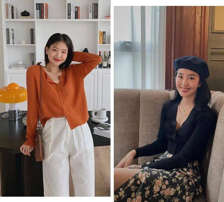 视觉|秋季必备针织开衫，挑战60天穿搭不重样！舒适显瘦，一件穿3季！