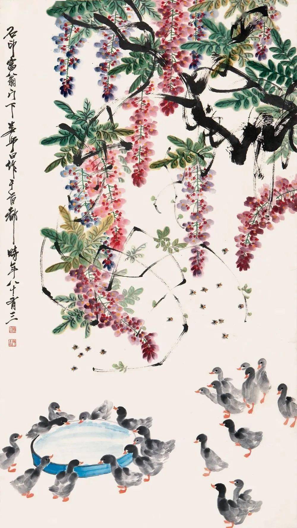 娄师白画紫藤藤花无次第万朵一时开