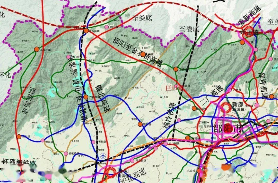 和邵阳市"十四五"及二〇三五综合交通运输体系规划时,提出了"四横四纵