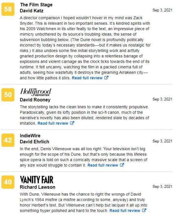 沙丘|科幻巨制《沙丘》烂番茄新鲜度83%！M站均分76分