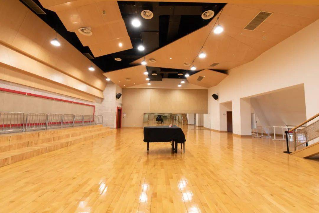 歌剧排练厅356平方米的芭蕾舞排练厅宽敞明亮,根据芭蕾舞的特点而铺设