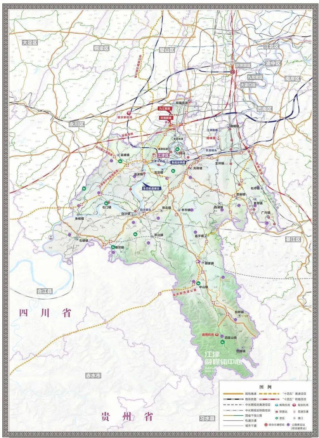 江泸北线高速,永津高速……未来5年,江津交通规划图来了!